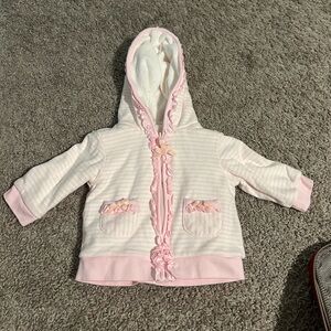 Pink Striped Kids Hoodie- NWOT- 6 Months